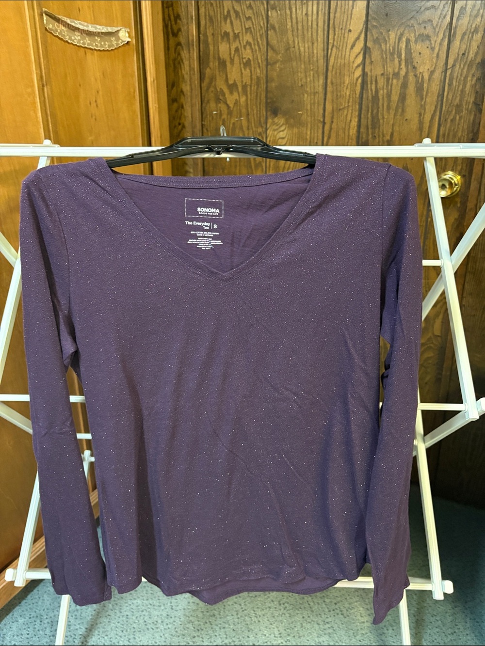 Sonoma Long-Sleeve V-Neck Top in Sparkling Plum